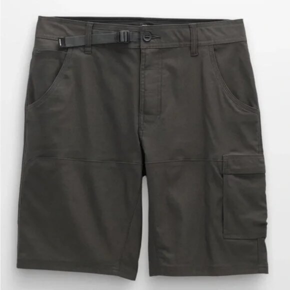PRANA Shorts Mens 32 Gray Stretch Zion Standard Fit Recycled Hiking Cargo 10" - Picture 1 of 14